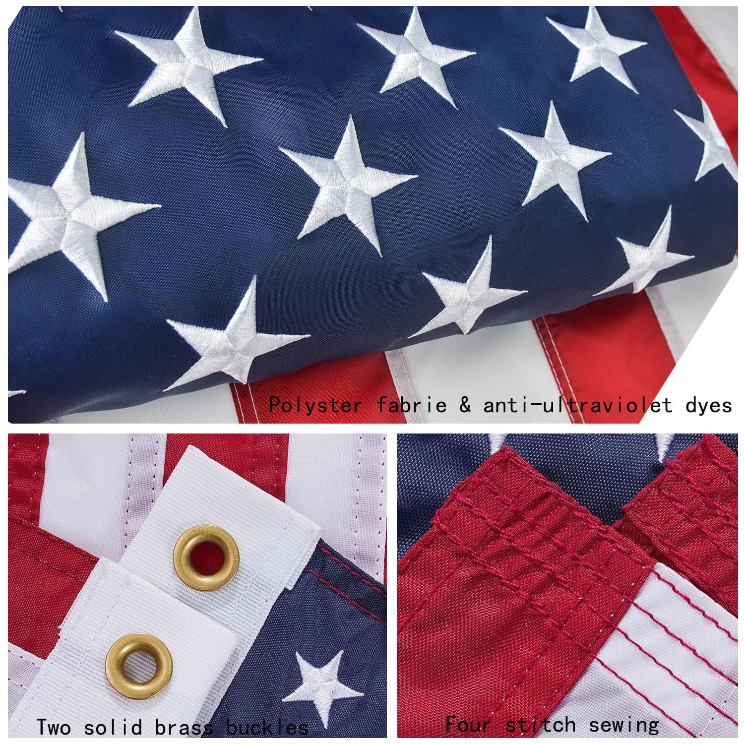 NVSDFAVUZUQ Brass grommets enable secure mounting.
