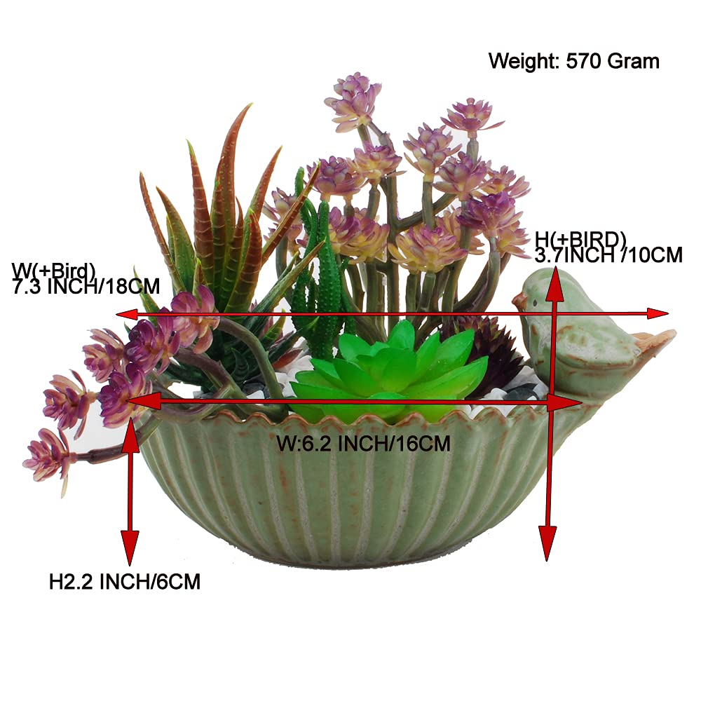 NWFashion bird planter 6-inch top view highlights ceramic finish and charm.