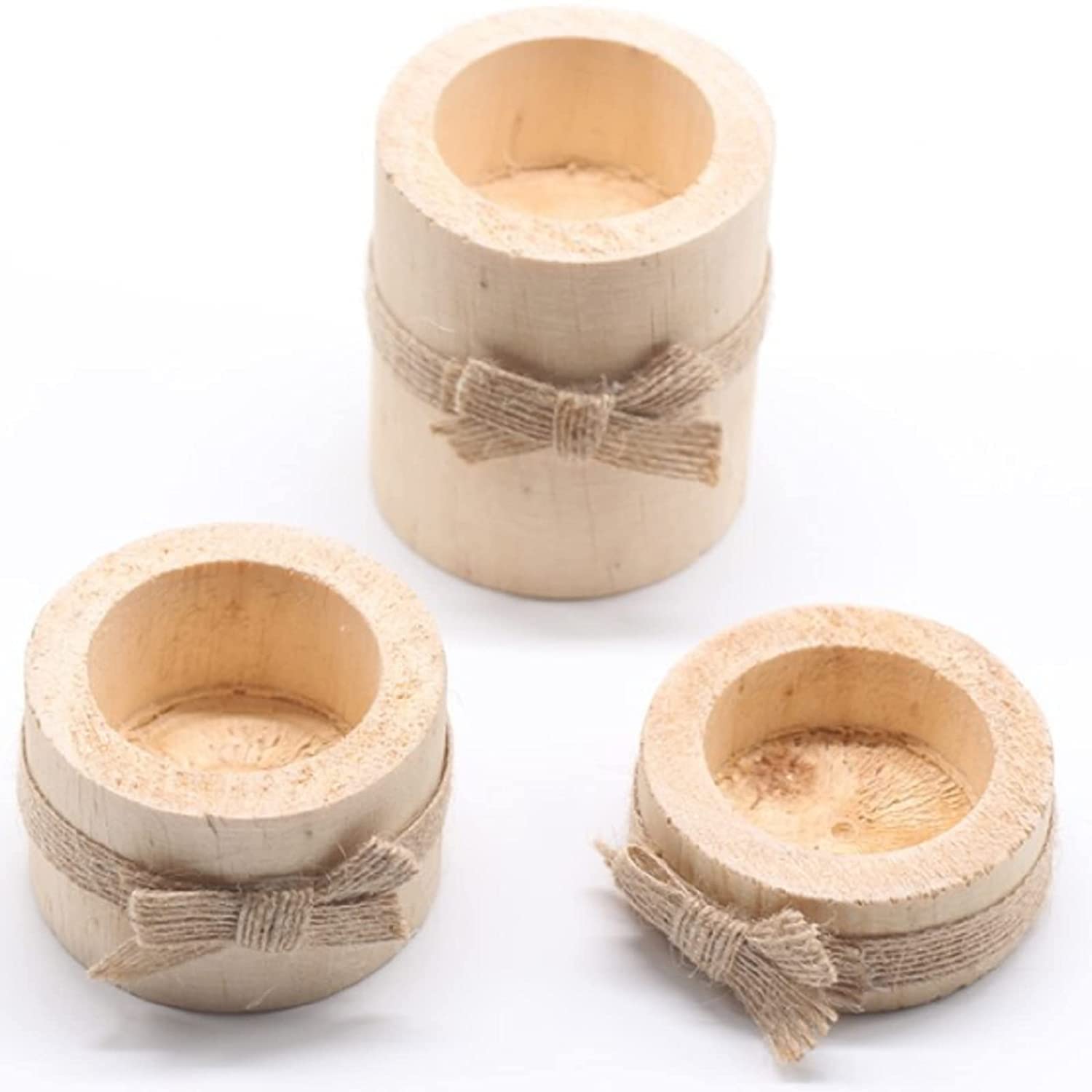 Nwsrayu wooden holders double as tea light or small succulent displays
