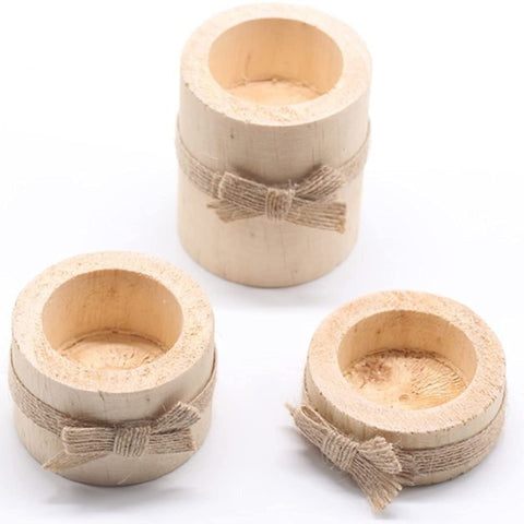 Nwsrayu wooden holders double as tea light or small succulent displays