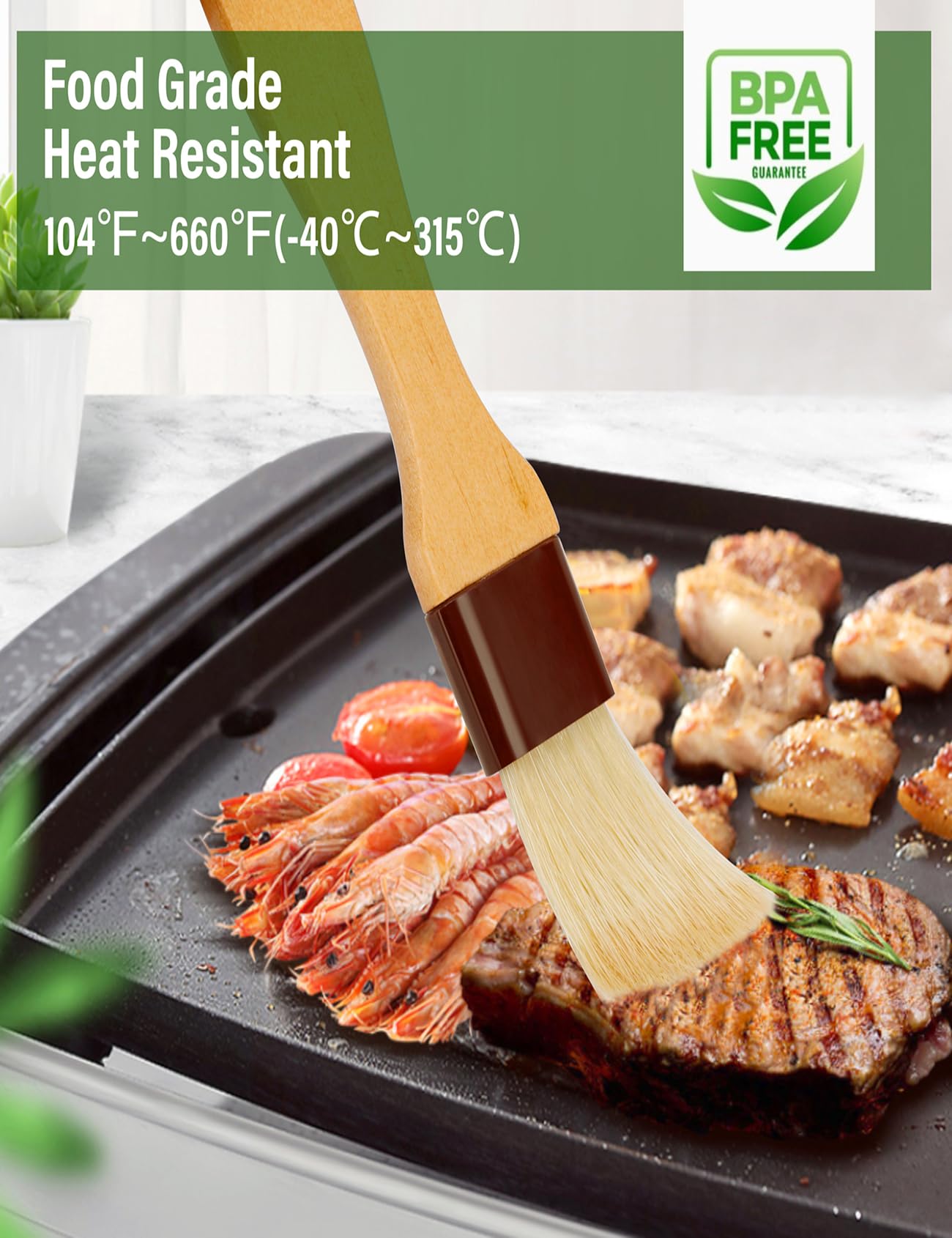NXRACSH pastry brush 1-inch size for precise egg wash and sauce application.