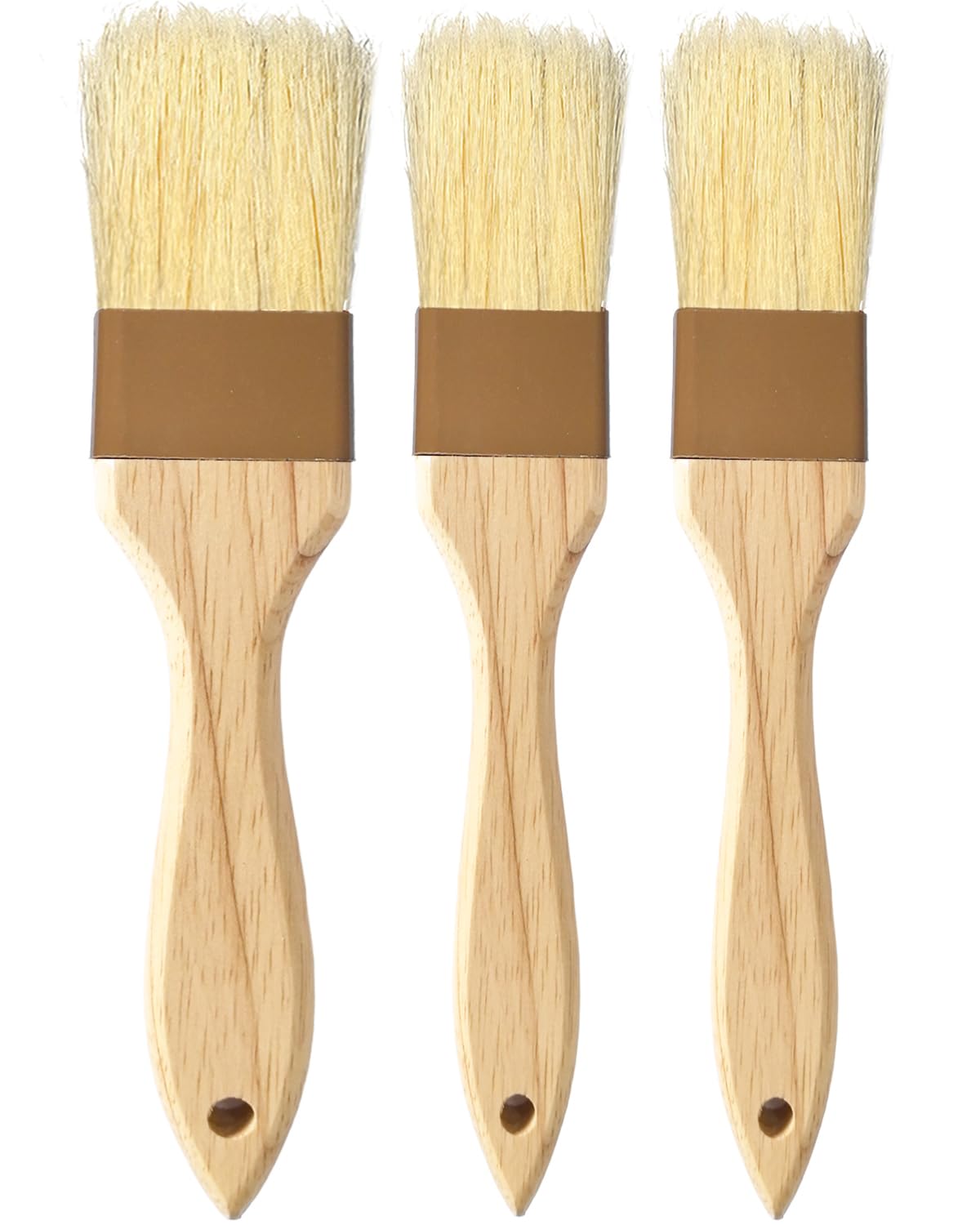NXRACSH pastry brush, 1-inch head, natural boar bristles for even butter application.