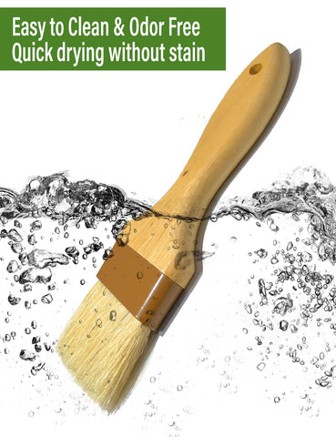 NXRACSH pastry brush with wooden handle offering a comfortable non slip grip.