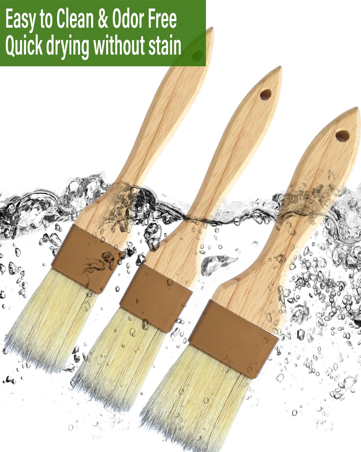 NXRACSH wooden-handle brush, heat resistant for grilling and baking.