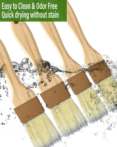 NXRACSH pastry brush with wooden handle for durable, heat-resistant use.