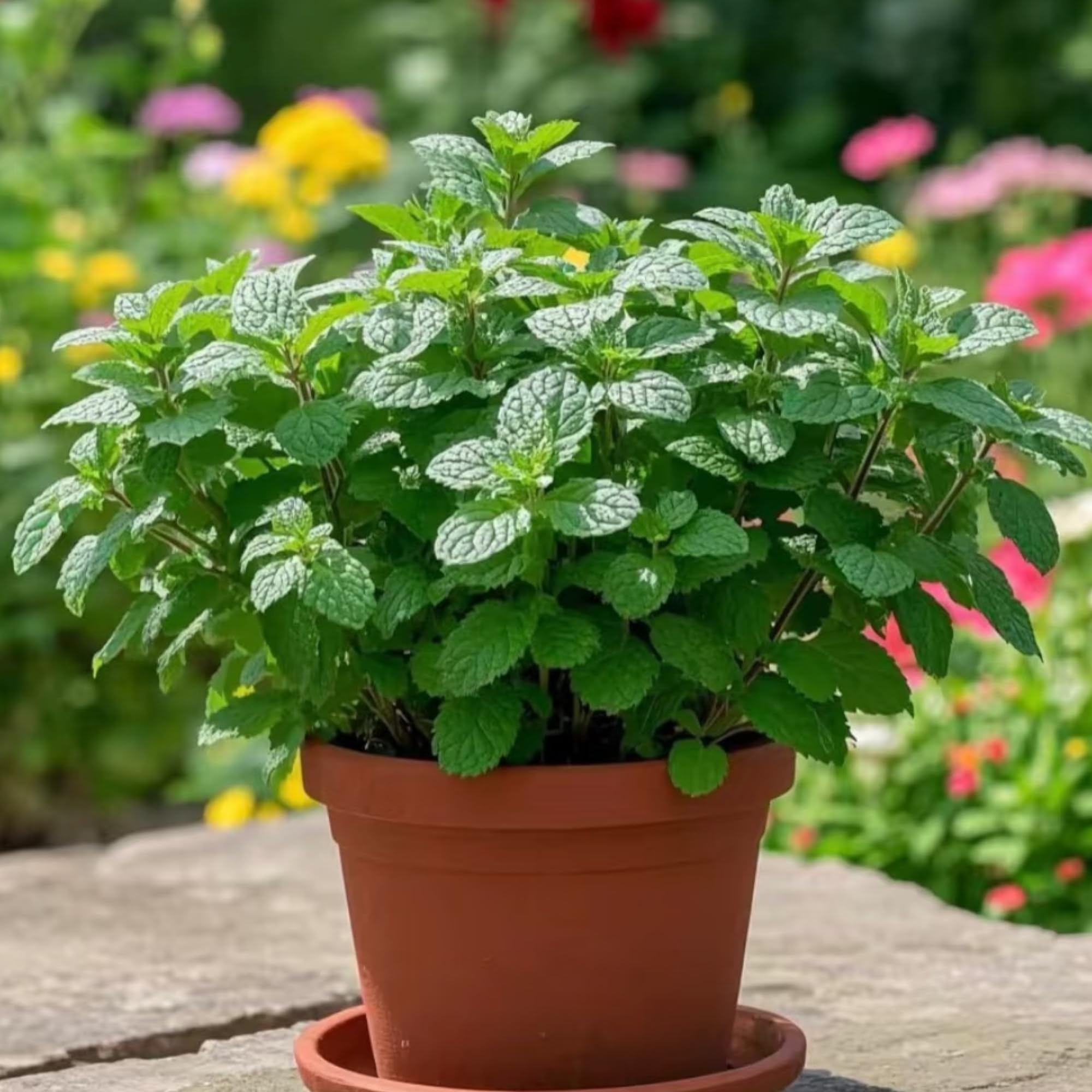 NYGardenia potted mint plant ideal for balcony herb gardens.