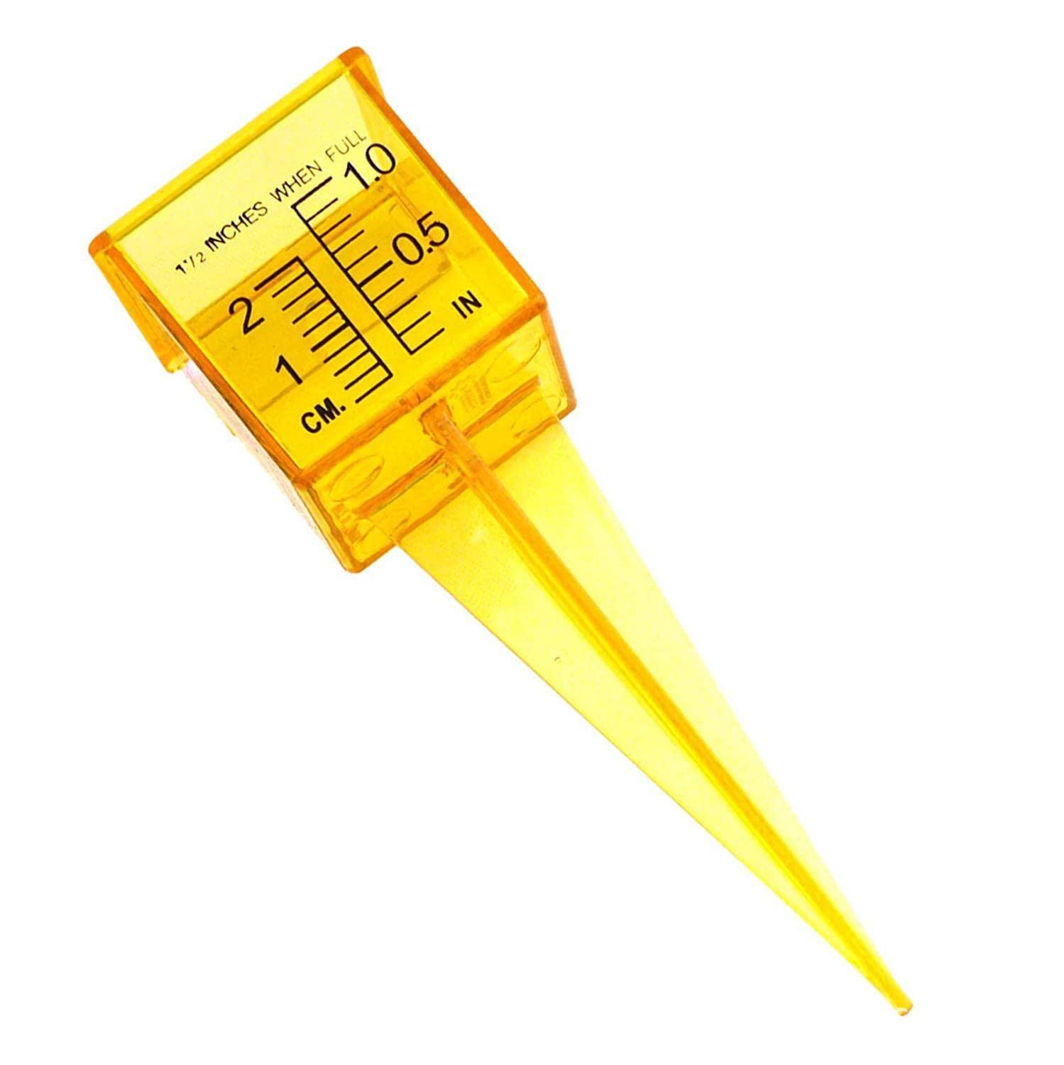 NYKKOLA sprinkler gauge stake shows inch and centimeter readings for precise garden watering.