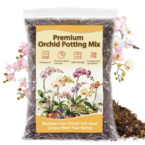 Nyobely Orchid Potting Mix bag front highlighting premium, well-draining blend