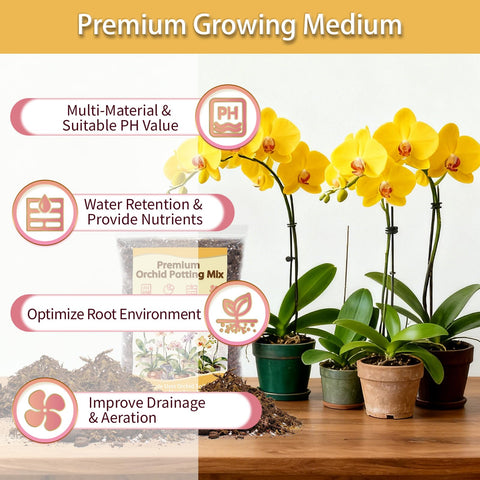 Premixed Nyobely orchid mix shows ready-to-use texture for easy repotting
