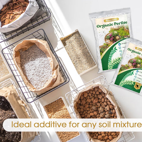 Nyobely Perlite in potting mix supports moisture balance and root spread