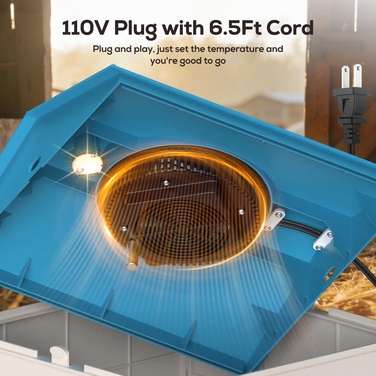 NyPots Chick Brooder Plate turbo fan for even heat distribution
