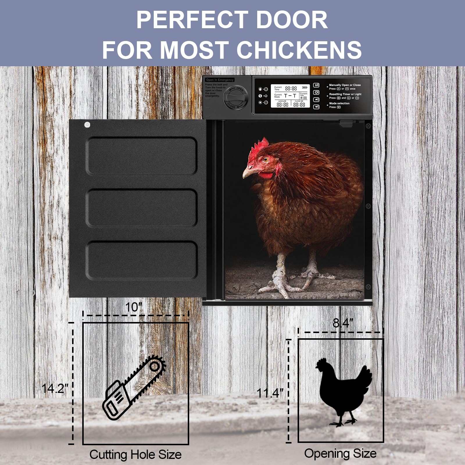 NyPots anti pinch door design demonstrates safe operation for hens