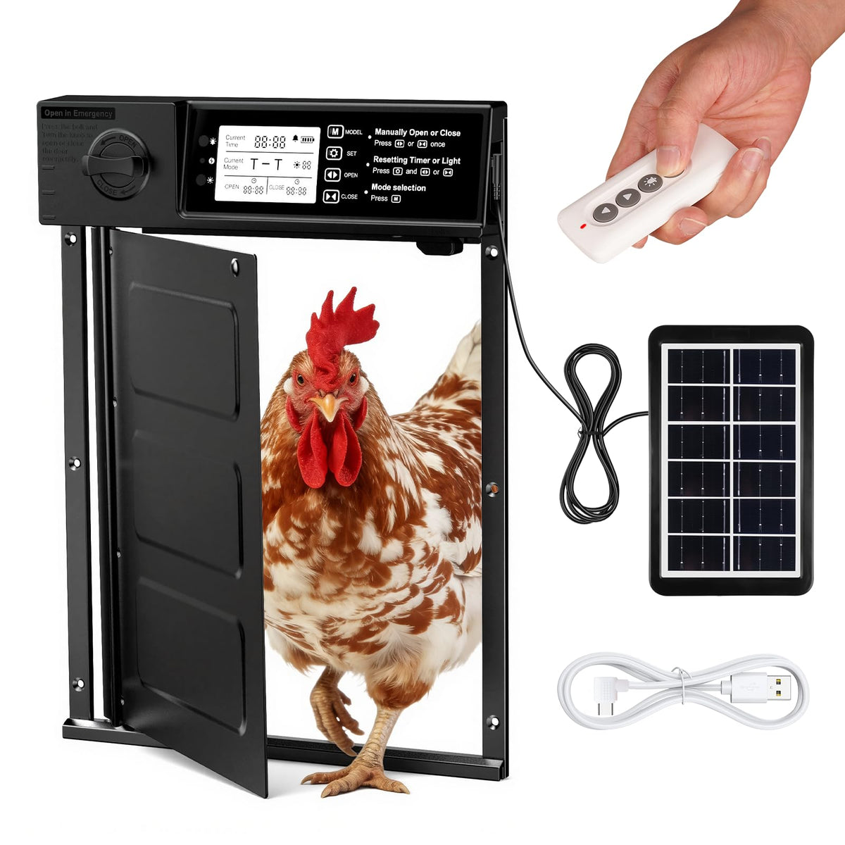 NyPots large coop door opening showing generous 8.4 x 11.4 inch entry for multiple chickens