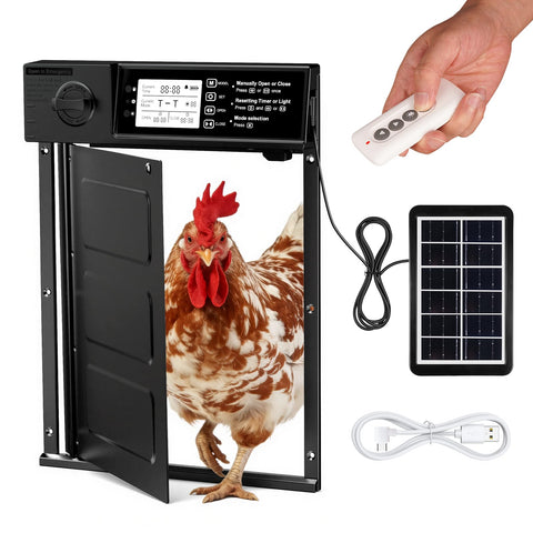 NyPots large coop door opening showing generous 8.4 x 11.4 inch entry for multiple chickens