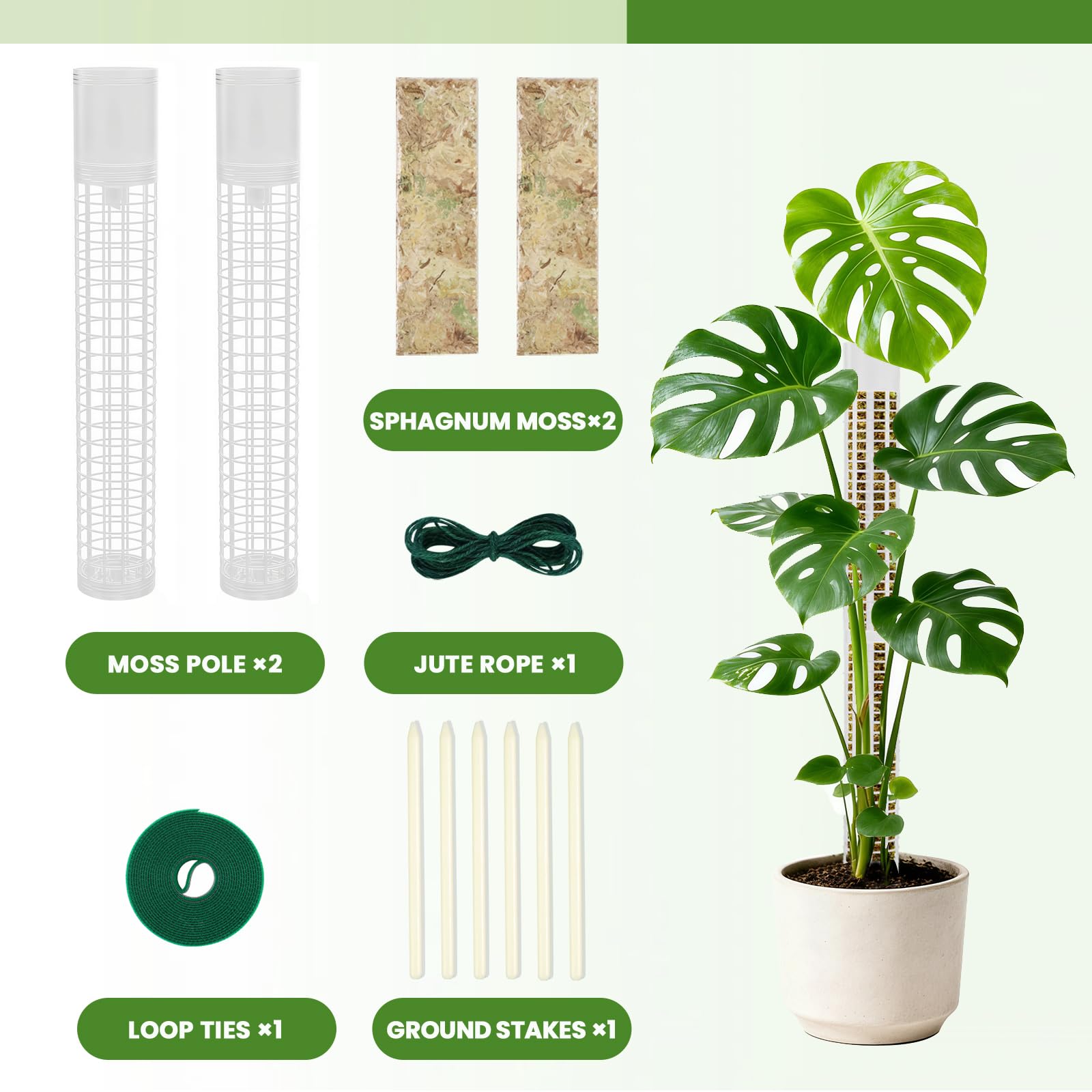 NZNDB included accessories: poles, stakes, jute twine, cable ties