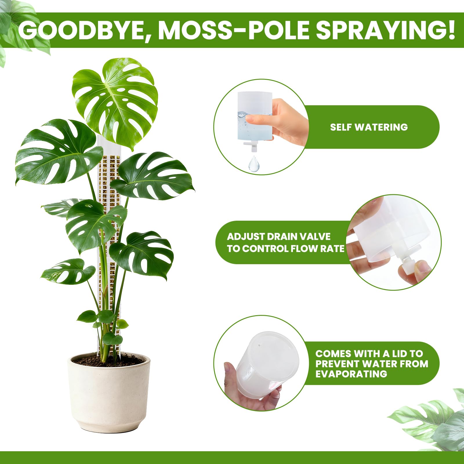 NZNDB stackable moss poles extended for taller indoor plants