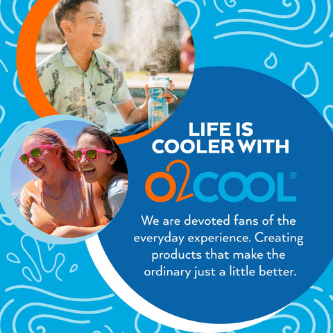 O2COOL Deluxe misting fan green, travel-friendly compact cooling companion