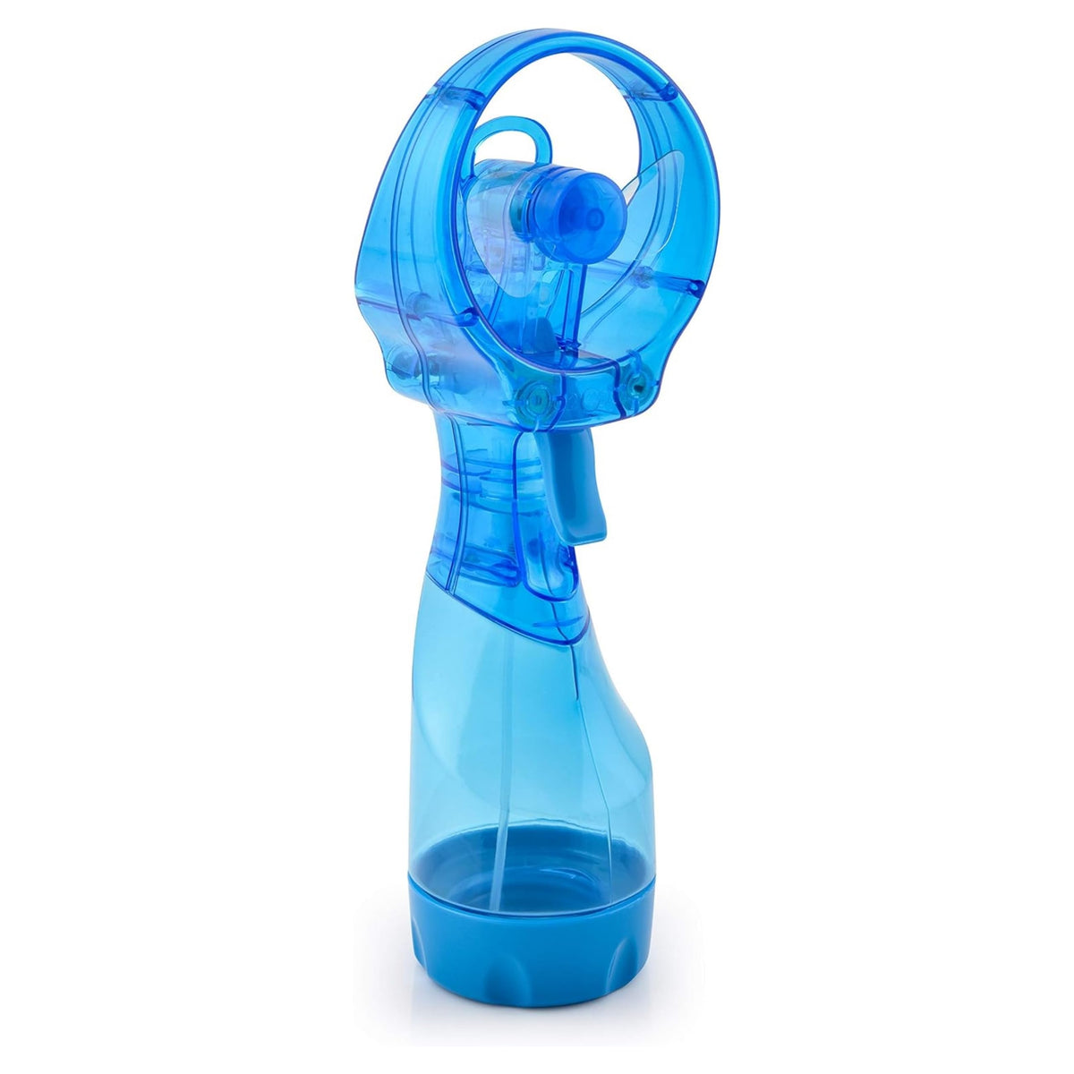 O2COOL Deluxe Misting Fan light blue front view for portable cooling on the go