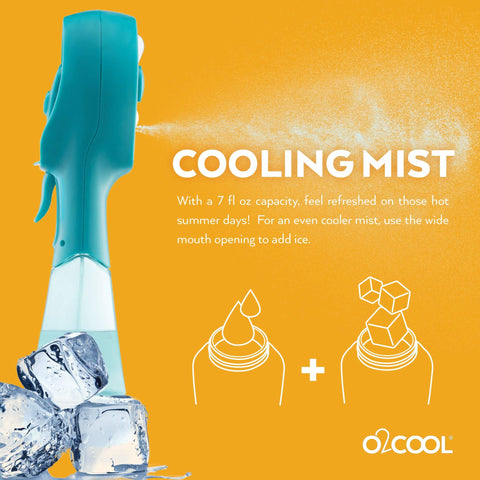 O2COOL Elite teal misting fan compact design for travel