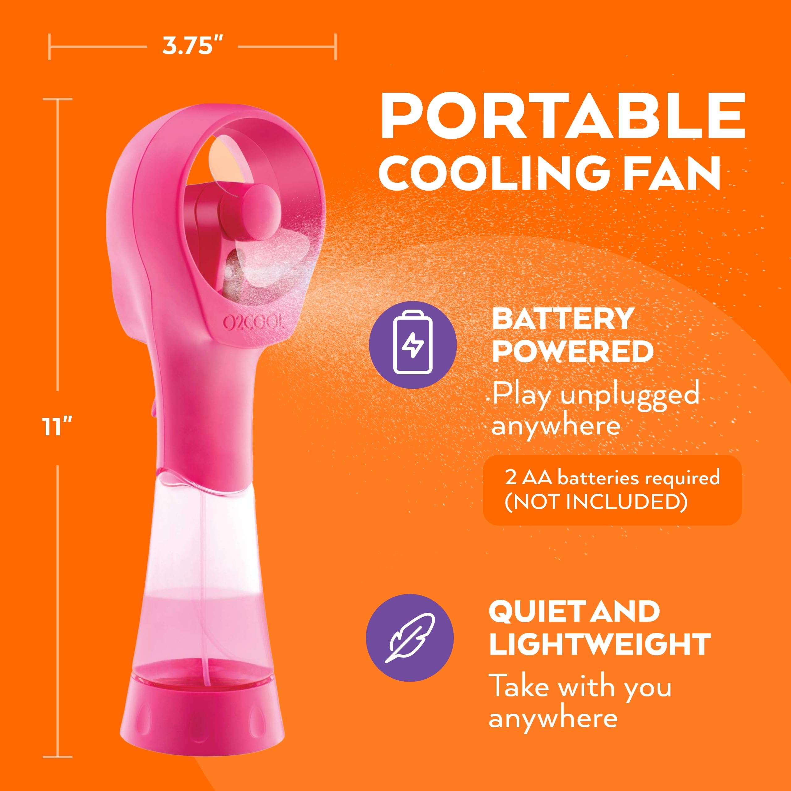 O2COOL Elite compact travel size fits easily in a bag.