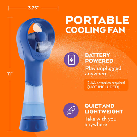 O2COOL Elite fan blades blue close-up for reliable cooling.