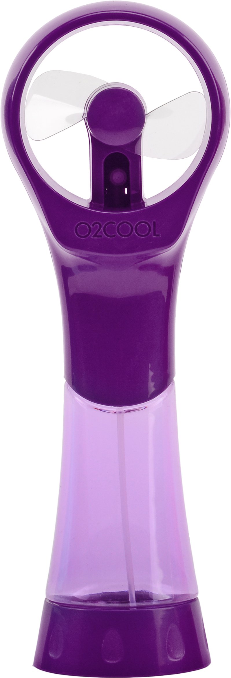 O2COOL Elite Misting Fan Purple in-use at the beach delivering a refreshing breeze