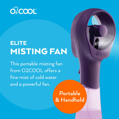 O2COOL Elite Misting Fan Purple side view for easy grip