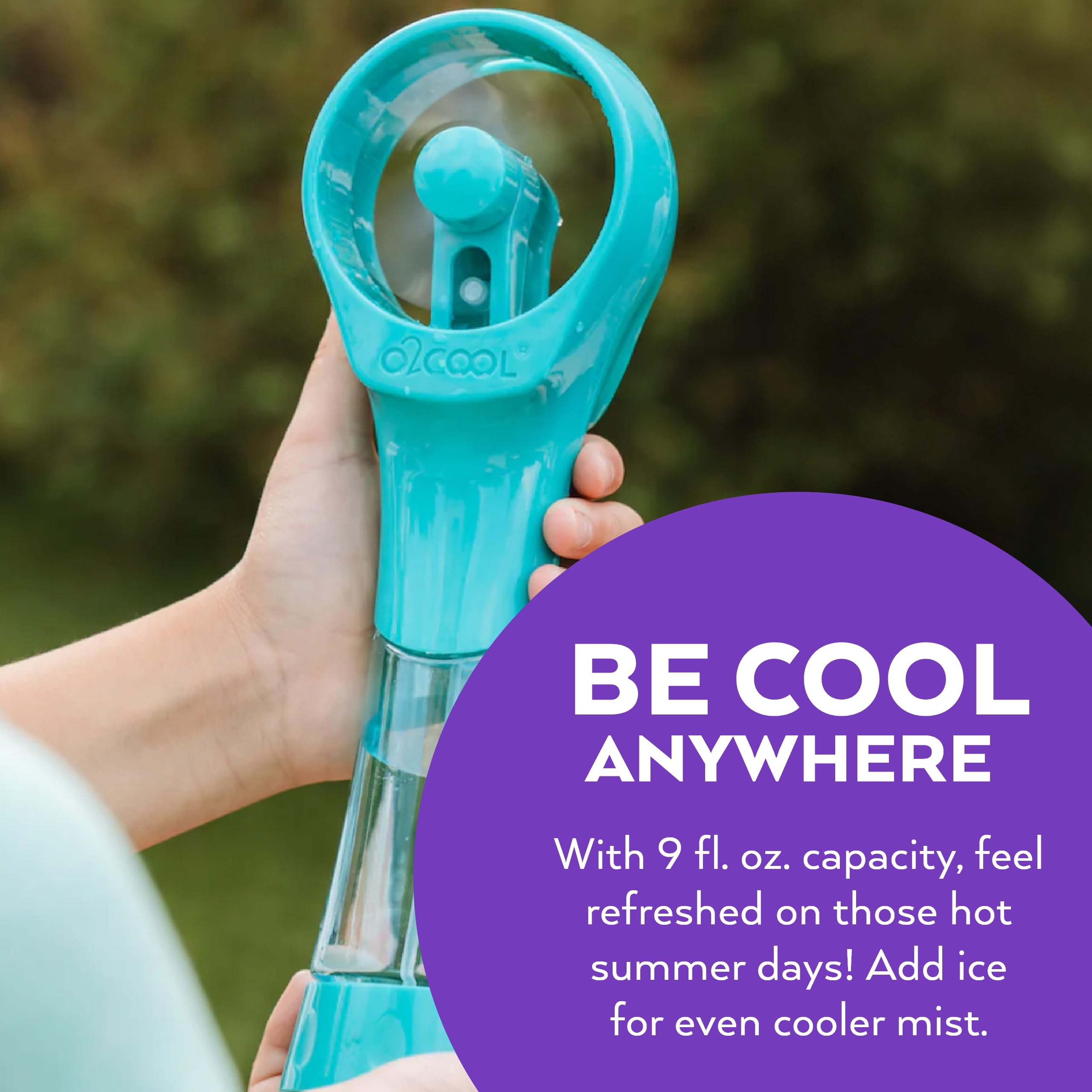 O2COOL Elite teal design adds style for outdoor use