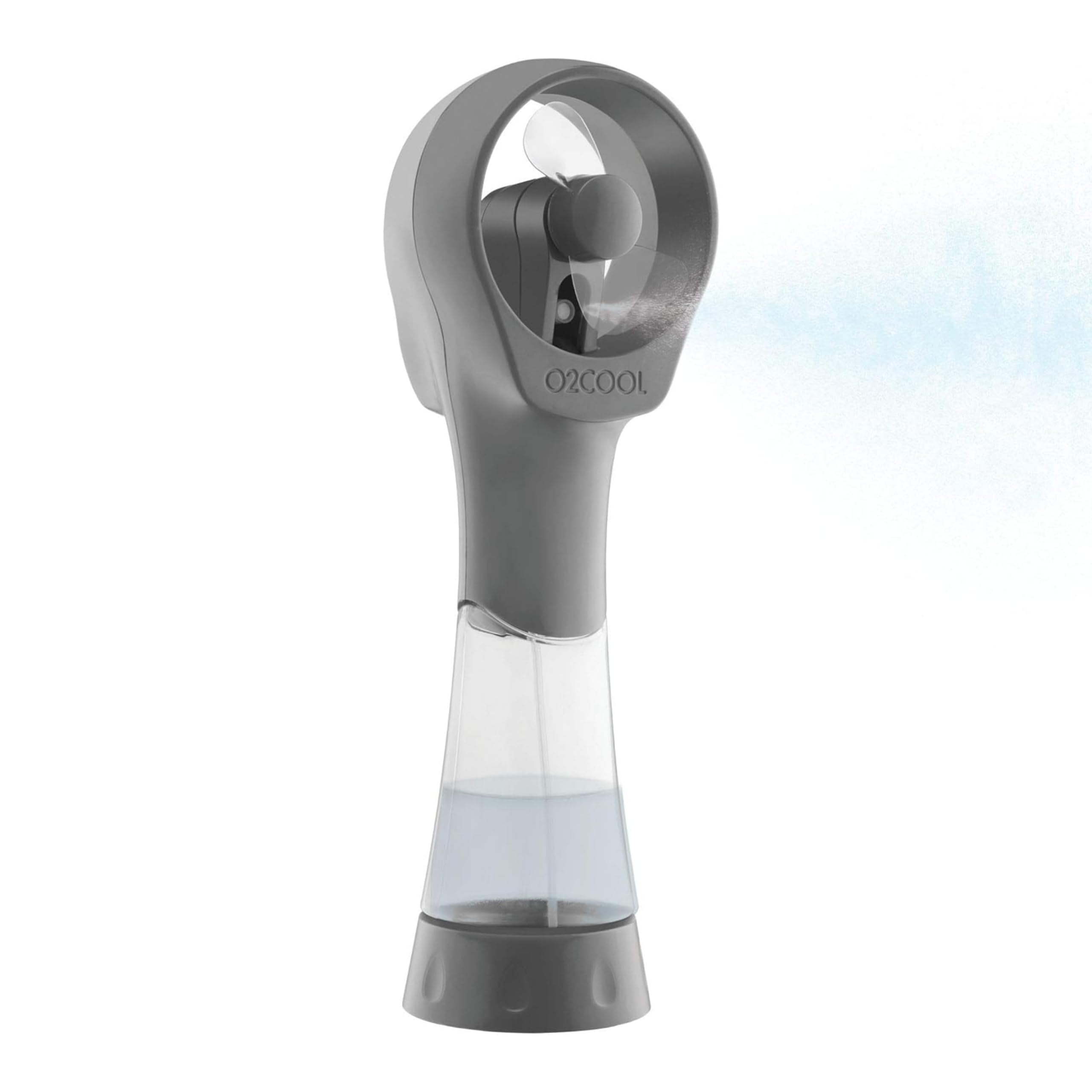 O2COOL Elite misting fan grey front view for portable cooling
