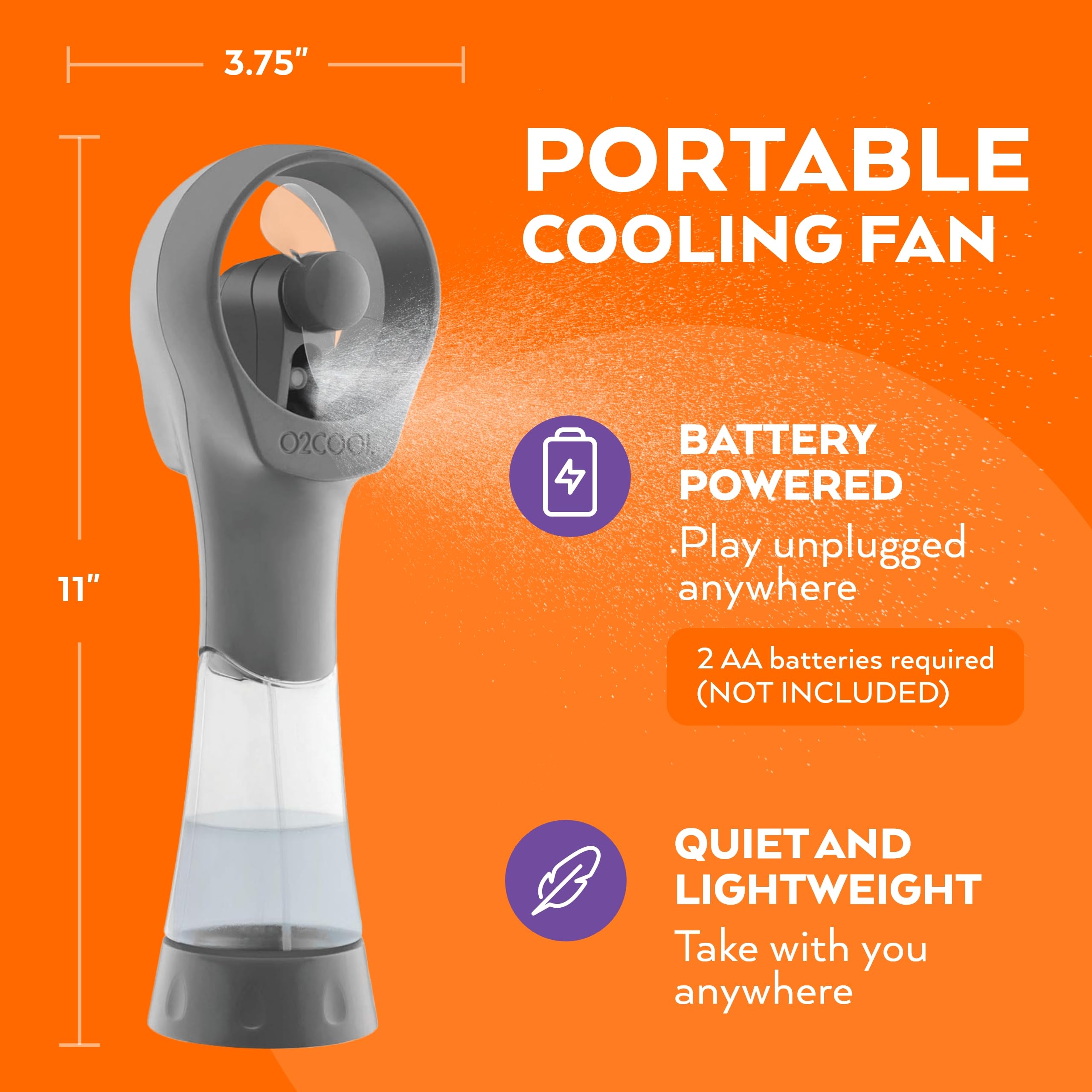O2COOL Elite misting nozzle delivers fine cooling mist
