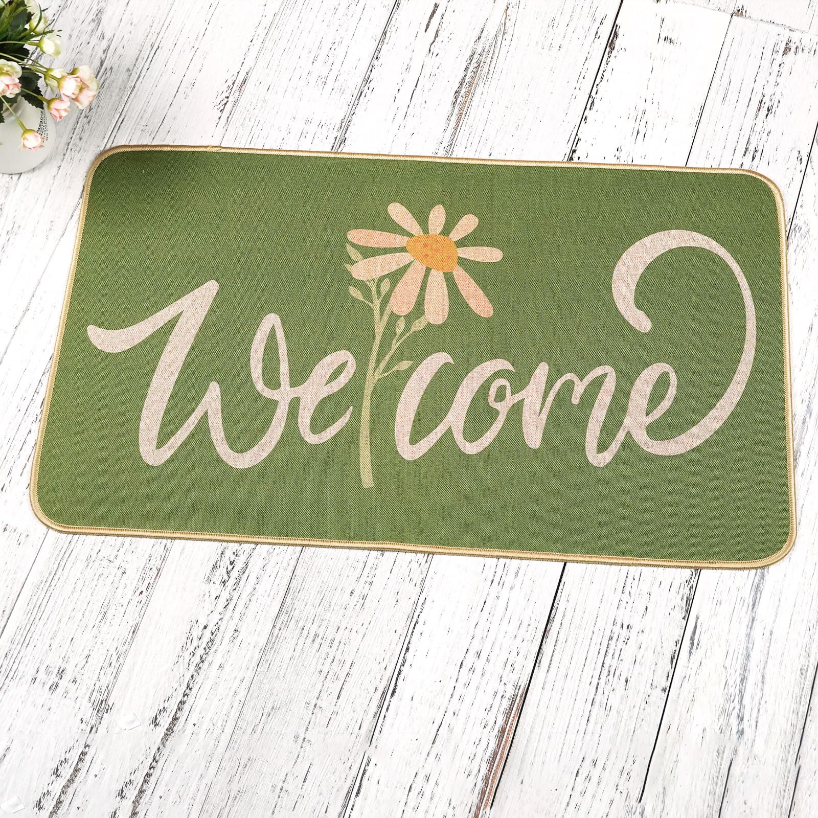OAEND Front door mat with a low-profile 0.25 inch design to fit under doors.