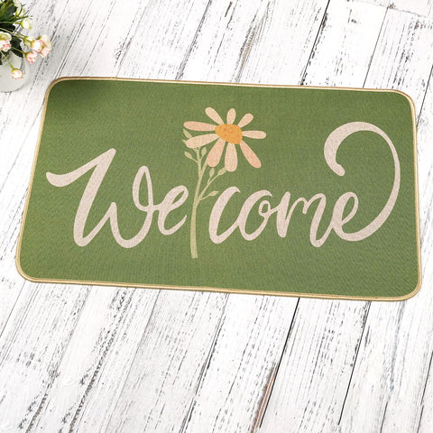OAEND Front door mat with a low-profile 0.25 inch design to fit under doors.