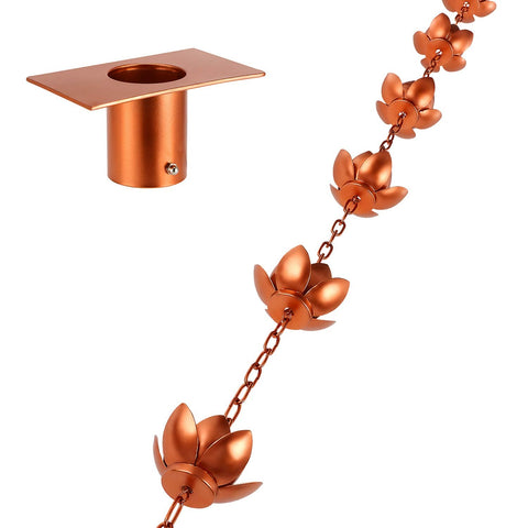 Oak Leaf Rain Chain soothing drip sound enhances outdoor relaxation