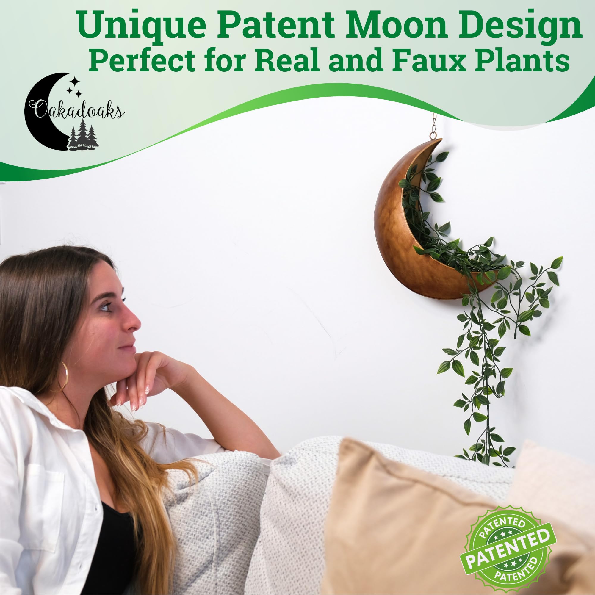 Oakadoaks Moon Planter with succulents for a chic display