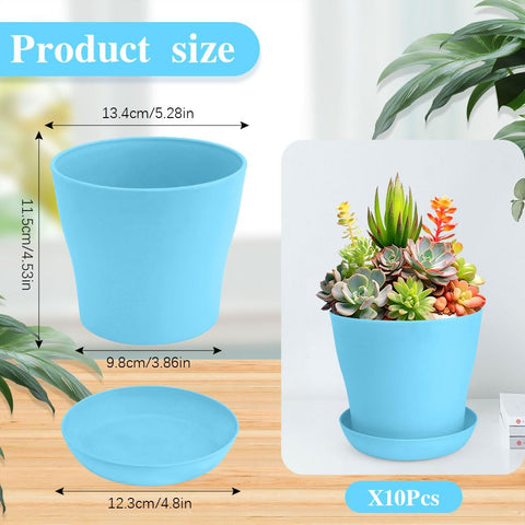 OALCQ 10-pack color pots for herbs, lightweight and reusable.