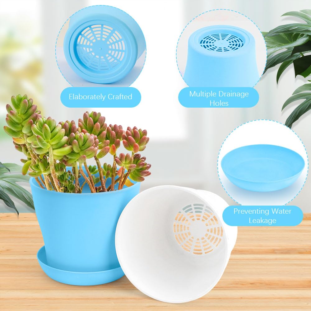 OALCQ plastic nursery pot with saucer, sturdy and reusable.