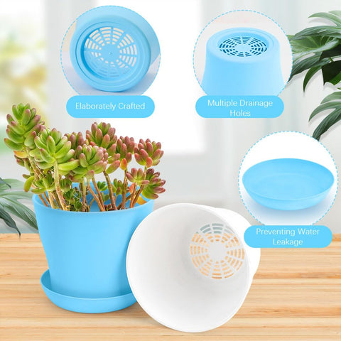 OALCQ plastic nursery pot with saucer, sturdy and reusable.