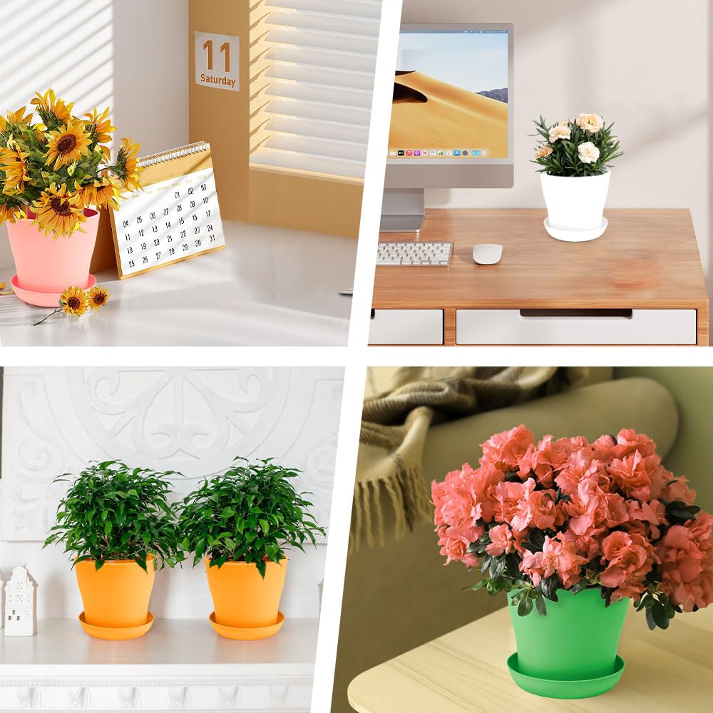 OALCQ vivid color pots for windowsill decor and herbs.