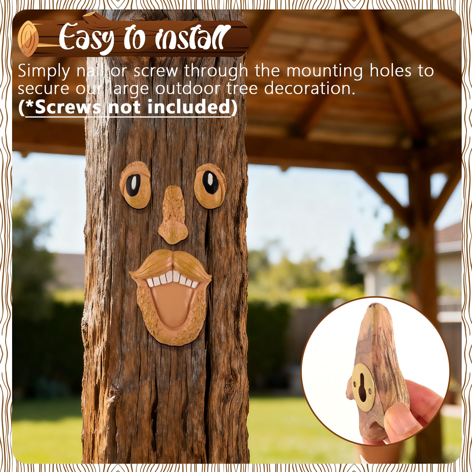 OALEN tree face mischievous grin invites wildlife to pause