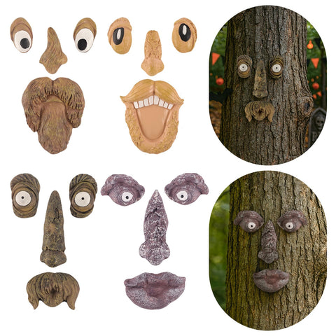 OALEN tree face old man smile perched on bark adds whimsical garden charm