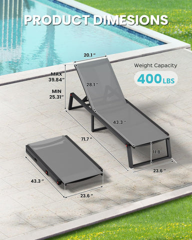 Oasbira chaise lounge arrives fully assembled for immediate poolside relaxation.