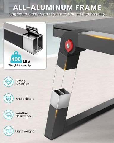 Oasbira lounge backrest adjusts through five positions for versatile comfort.
