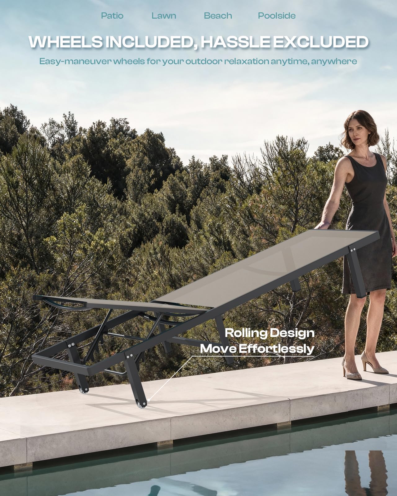 Oasbira Textilene seat provides breathable cooling for hot days.