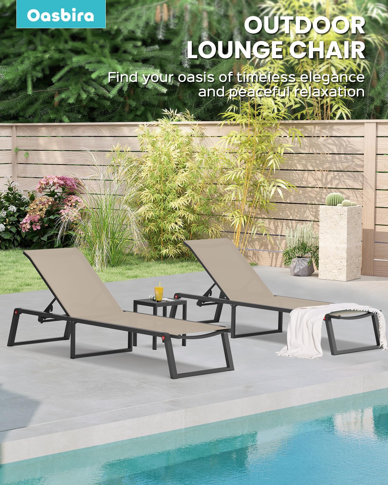 Oasbira ultra-lightweight portable lounge for easy carrying.