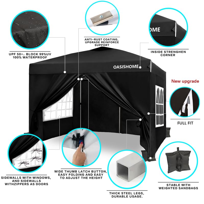 OASISHOME pop-up gazebo top roof offering durable shade for outdoor events.