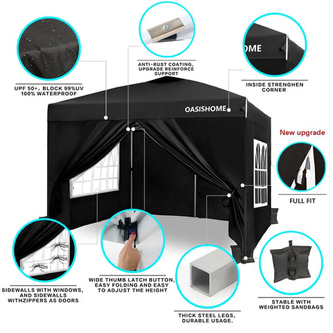 OASISHOME pop-up gazebo top roof offering durable shade for outdoor events.