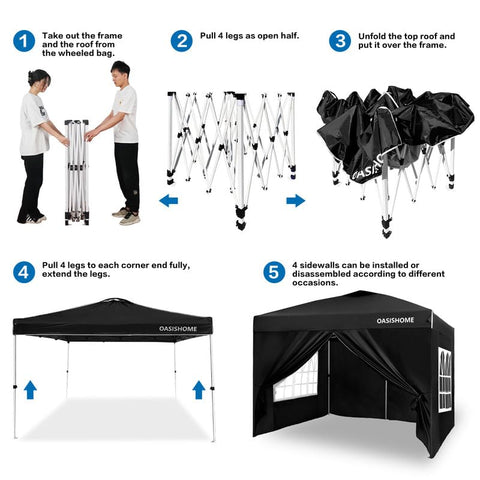 OASISHOME pop-up gazebo wheeled bag for effortless transport.