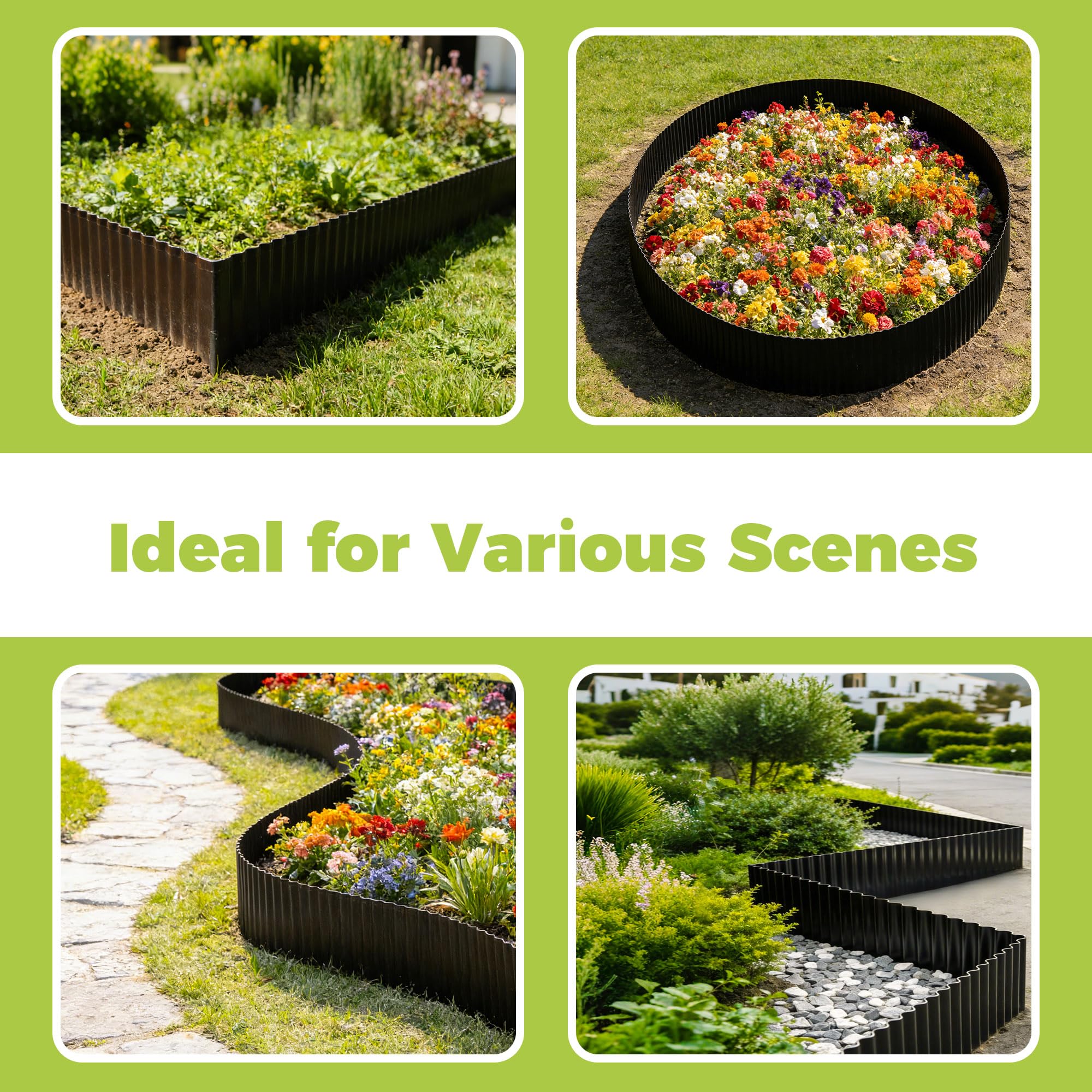 OasisTrim flexible border bending easily for custom garden shapes.