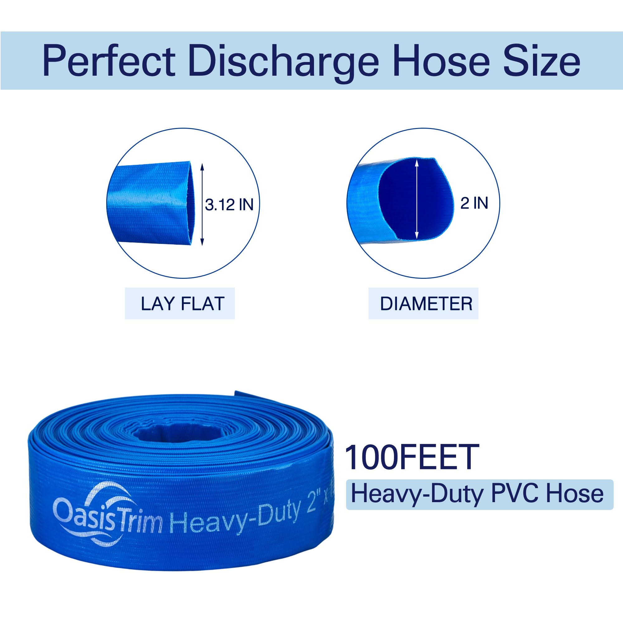 OasisTrim heavy-duty pool hose ready for rugged outdoor use