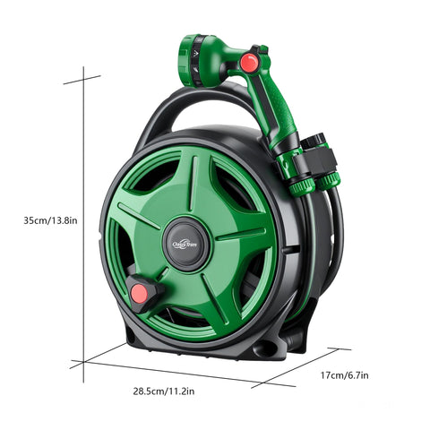 OasisTrim hose reel assembly keeps your yard organized and ready for use.